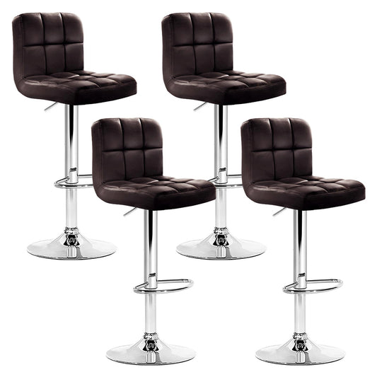 Ralph Bar Stools Leather Gas Lift Brown x4