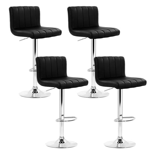 Como Bar Stools Gas Lift Leather Black x4