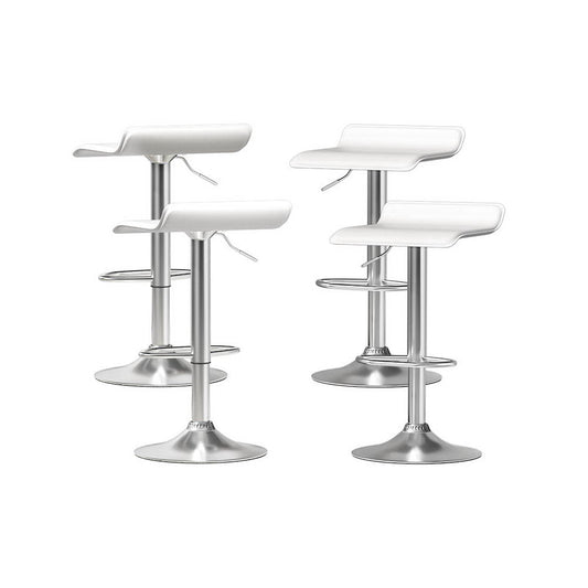 Wade Bar Stools Leather White x4