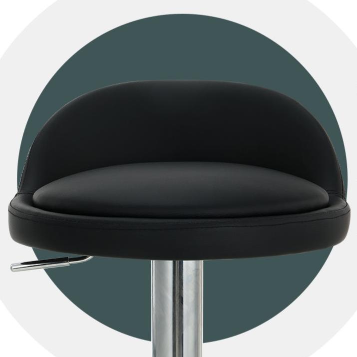 Nuvo Bar Stools Leather Gas Lift Black x4