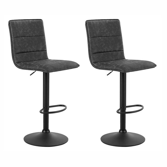 Chloe Bar Stools Vintage Leather Grey x2
