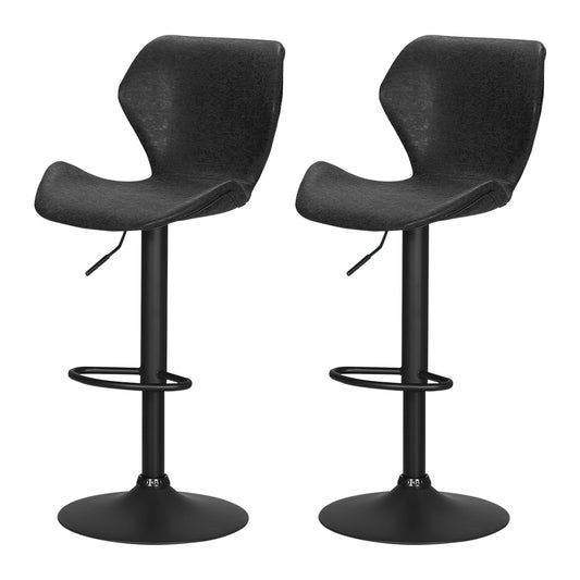 Frawley Bar Stools Swivel Gas Lift Vintage Black x2
