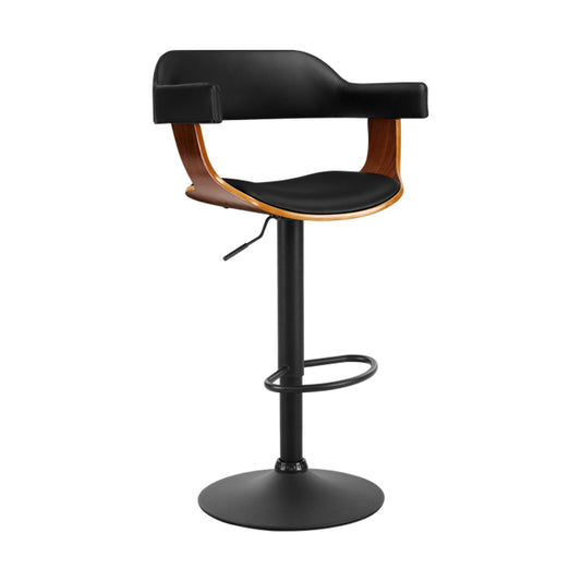 Selina Bar Stool Gas Lift Leather with Armrest Tan