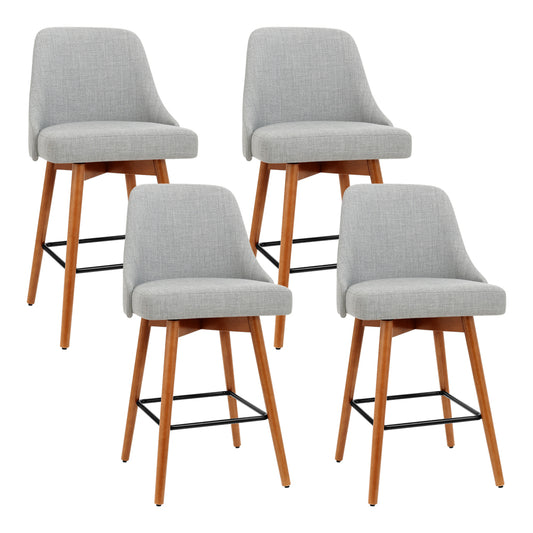 Colby Bar Stools Swivel Seat Wooden Grey x4