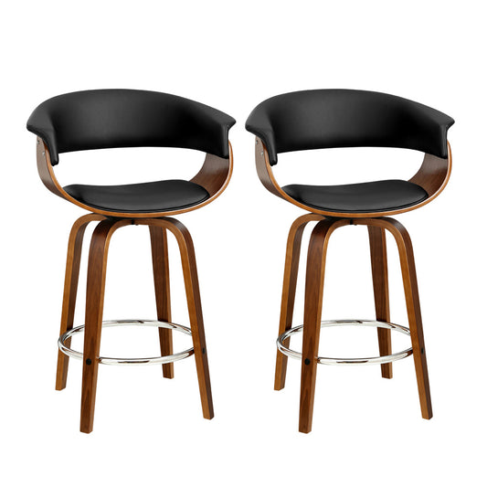 Amaris Bar Stools Leather with Armrest x2