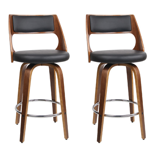 Eden Bar Stools Swivel Leather Chair x2