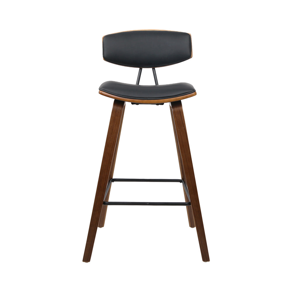 Mika Bar Stools Leather Padded with Backrest x2