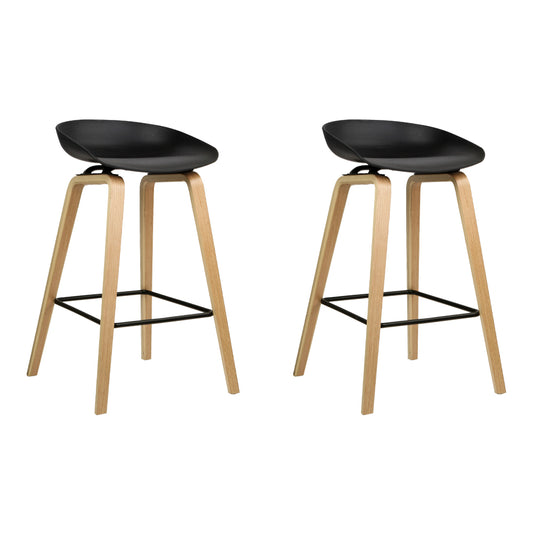 Soren Bar Stools Plastic and Wooden x2