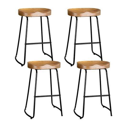 Tractor Seat Bar Stools Wooden x4