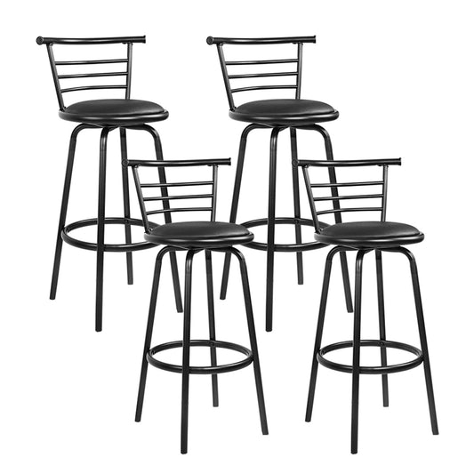 Talia Bar Stools Swivel Leather Padded Metal x4